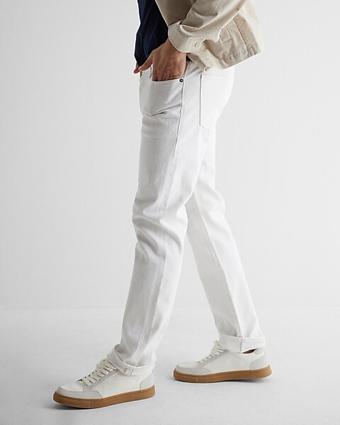 Slim Straight White Selvedge Jeans | Express