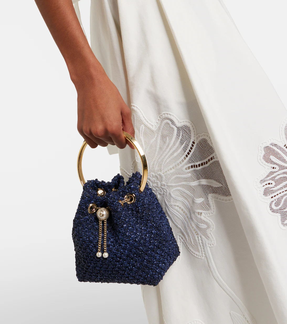 Bon Bon Small raffia-effect bucket bag | Mytheresa (UK)