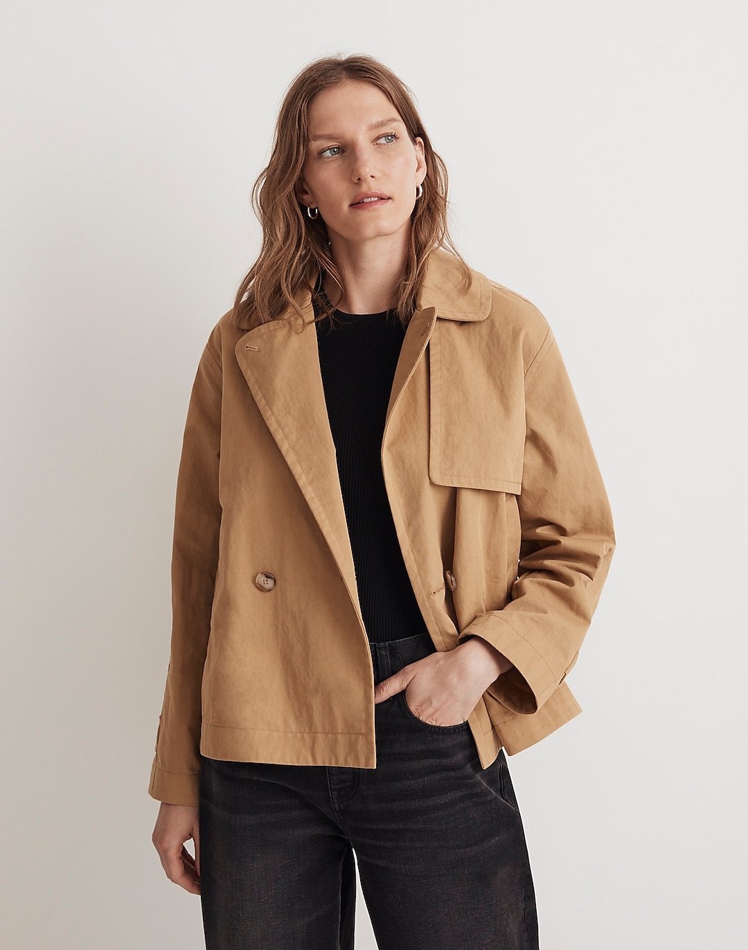 Double-Breasted Crop Trench Coat | Madewell