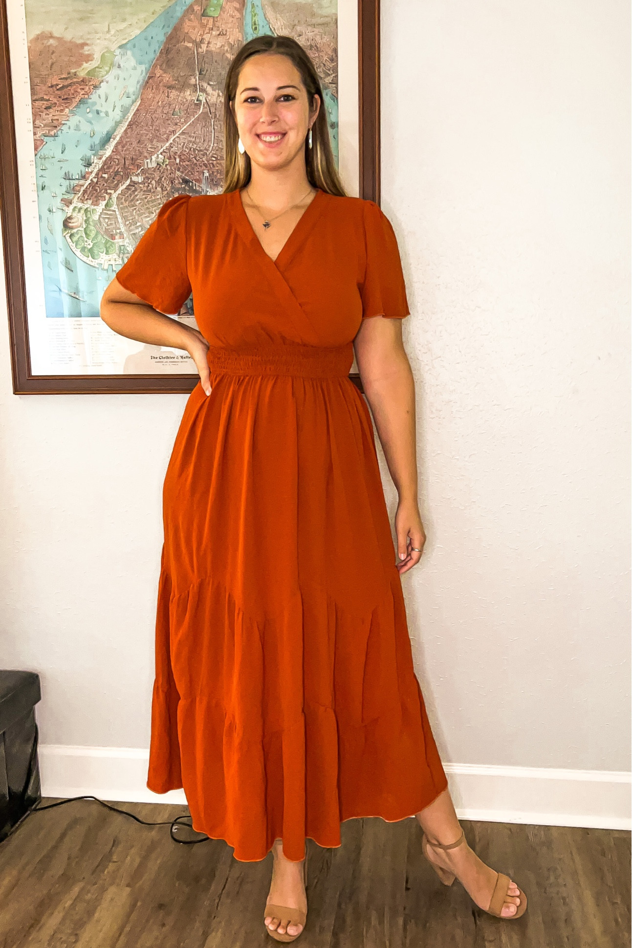 Amazon burnt orange maxi dress (size large) paired with kendra Scott turquoise earrings (old pair, linking similar options) - wedding guest dress, casual dress, fall outfit, fall dress 

Midsize, midsize outfit, size 10, ootd, Outfit inspo, Amazon finds, Disney parks Outfit, Disney bound,  under $50 outfit, affordable outfit, casual outfit, Disney princess 

#LTKmidsize #LTKwedding #LTKFind