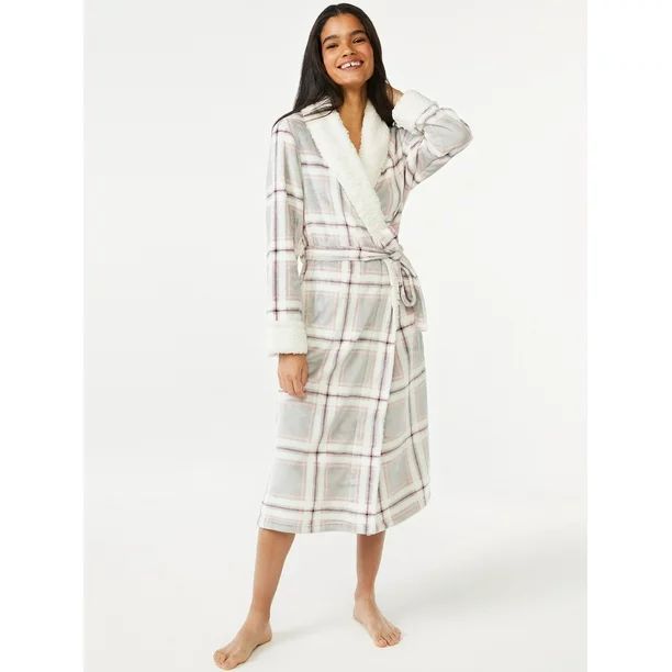 Joyspun Women’s Plush Sleep Robe, Sizes up to 3X - Walmart.com | Walmart (US)