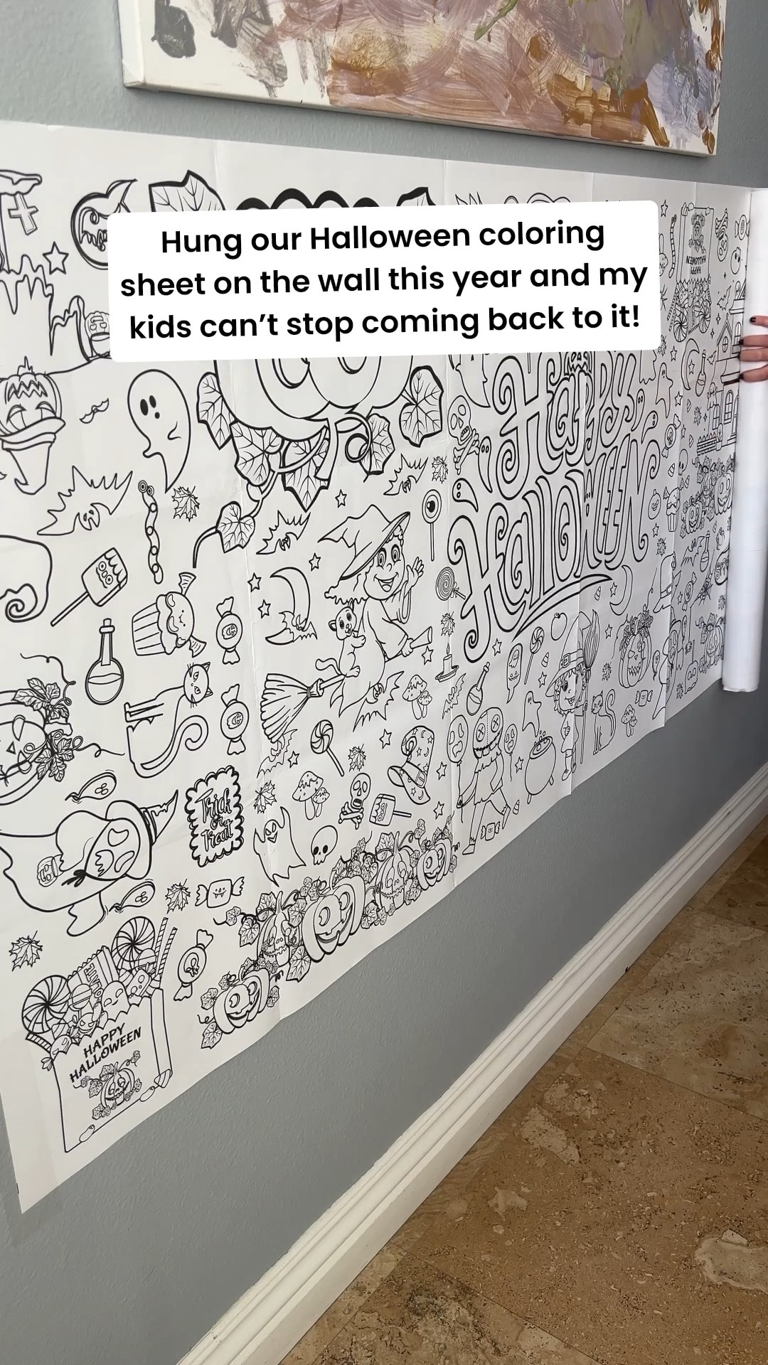 Since I hung this giant Halloween coloring sheet, my kids keep coming back to it day after day. 👻 

It’s the perfect activity to leave out all October and by Halloween we’ll have a colorful banner to display!

Bonus: hanging it on the wall sneaks in extra benefits like upper body strength, core stability, and the coordination kids need for handwriting and everyday skills

#LTKKids #LTKHalloween #LTKSeasonal