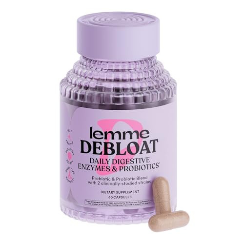 Lemme Debloat 3-in-1 Prebiotic, Probiotic & Digestive Enzyme Capsules for Bloating & Gas Relief - 2 Clinically Studied Probiotics w/5 Digestive Enzymes to Improve Digestion, Women & Men, (60 Count) | Amazon (US)