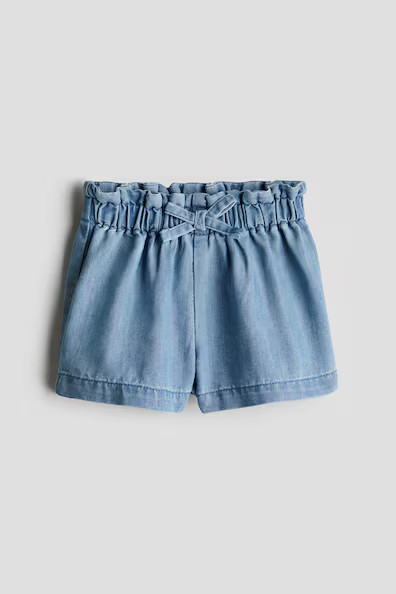 H & M - Paper-Bag Shorts - Blue | H&M (US + CA)