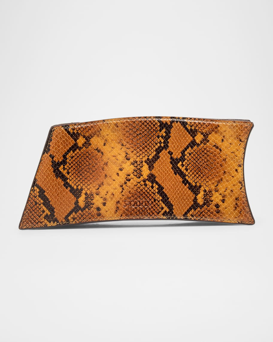 STAUD Coco Python-Embossed Leather Shoulder Bag | Neiman Marcus