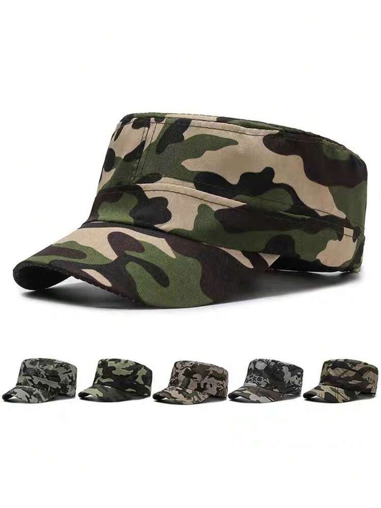 1pc/2pcs Unisex Flat Brim Cap Camo Hat Baseball Cap Sun Hat Dad Hat Casual For Daily Use, Travel, Hiking | SHEIN