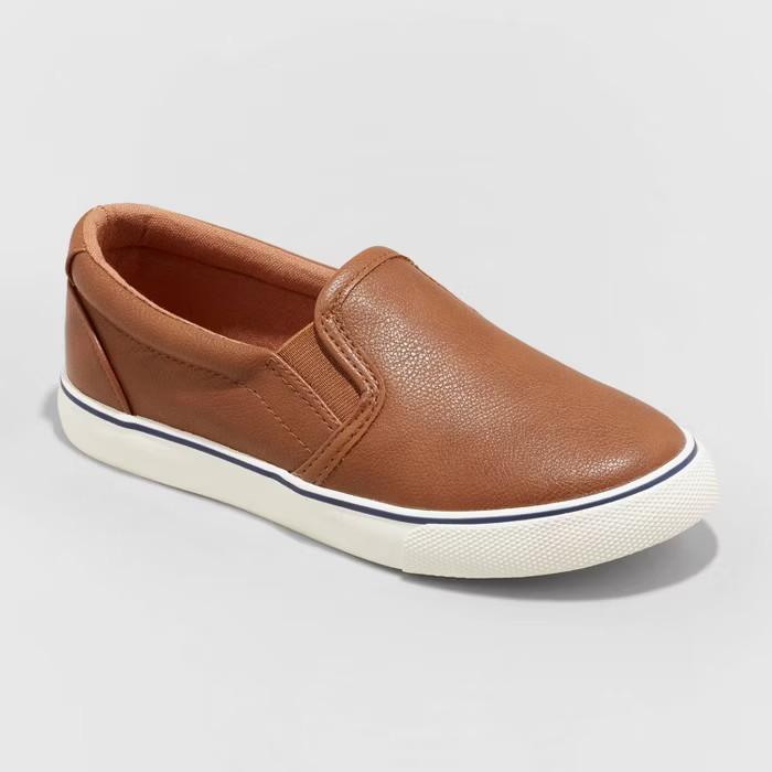 Boys' Enzo Slip-On Apparel Sneakers - Cat & Jack™ Cognac | Target