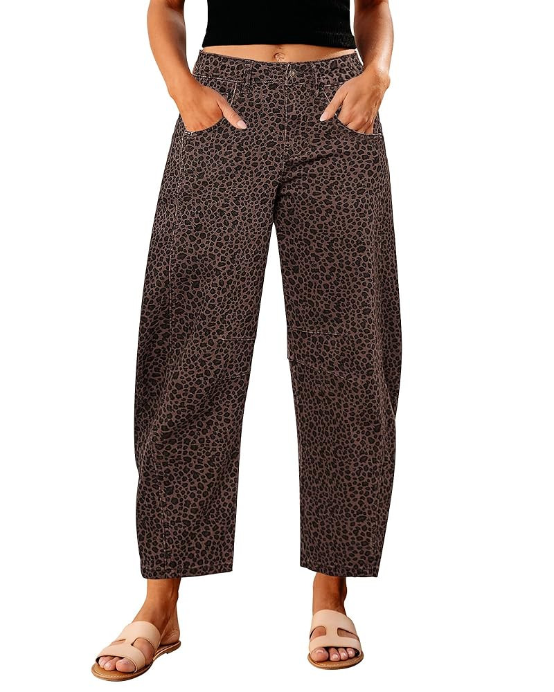 GRAPENT Barrel Jeans for Women Trendy High Waisted Wide Leg Baggy Cropped Relax Fit Stretch Denim... | Amazon (US)