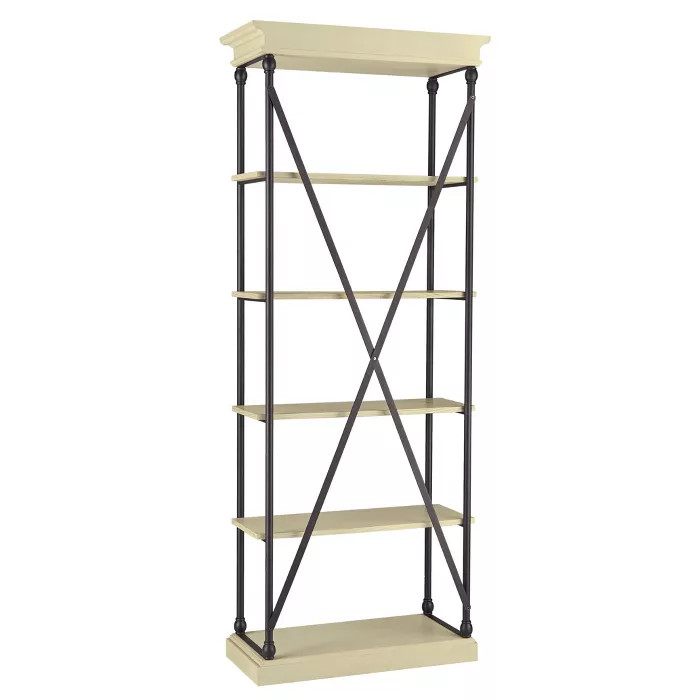 84" Belvidere 5 Shelf Narrow Etagere Bookshelf Ivory White - Inspire Q | Target