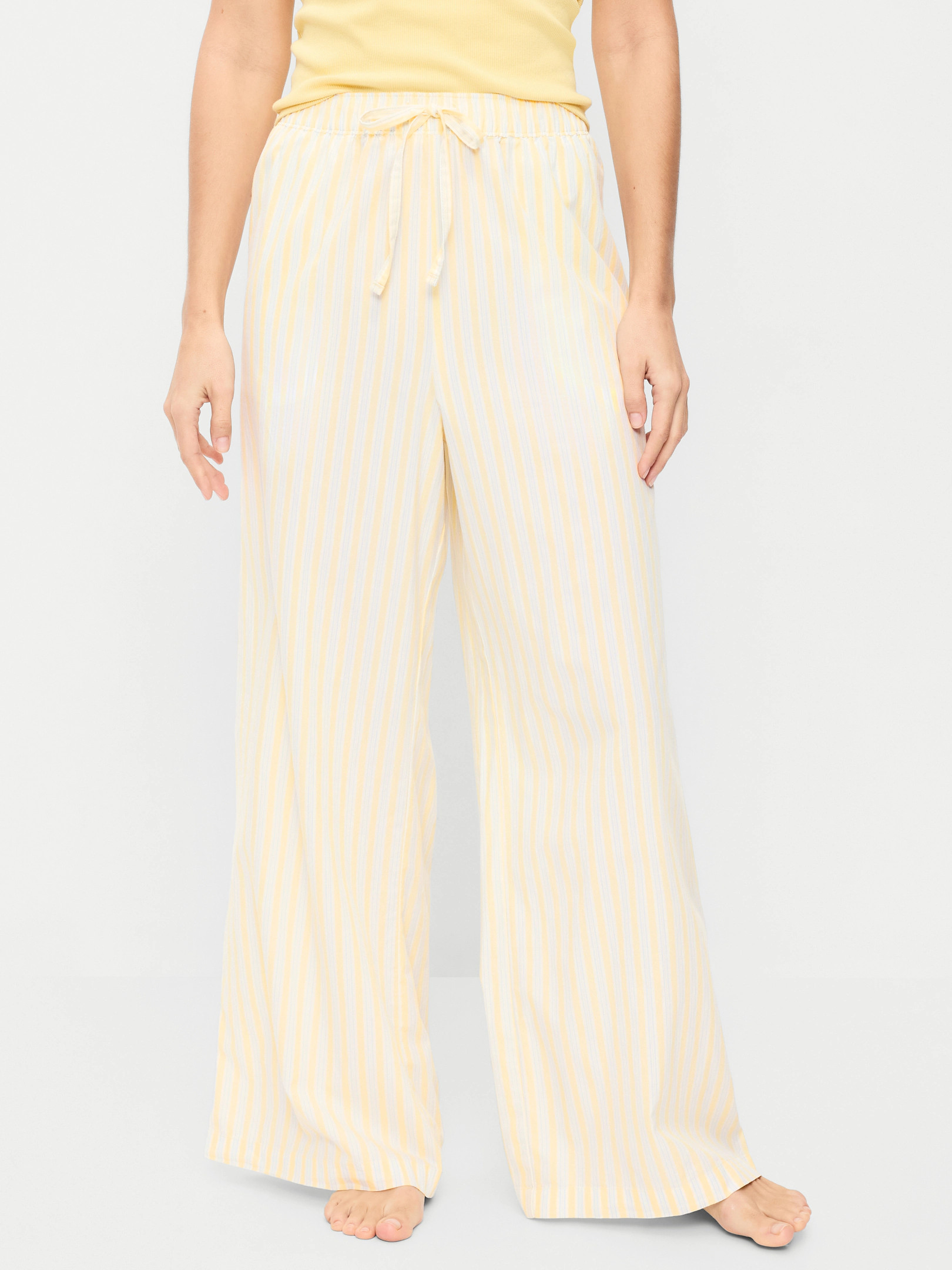 Poplin Wide-Leg Pajama Pants | Old Navy (US)