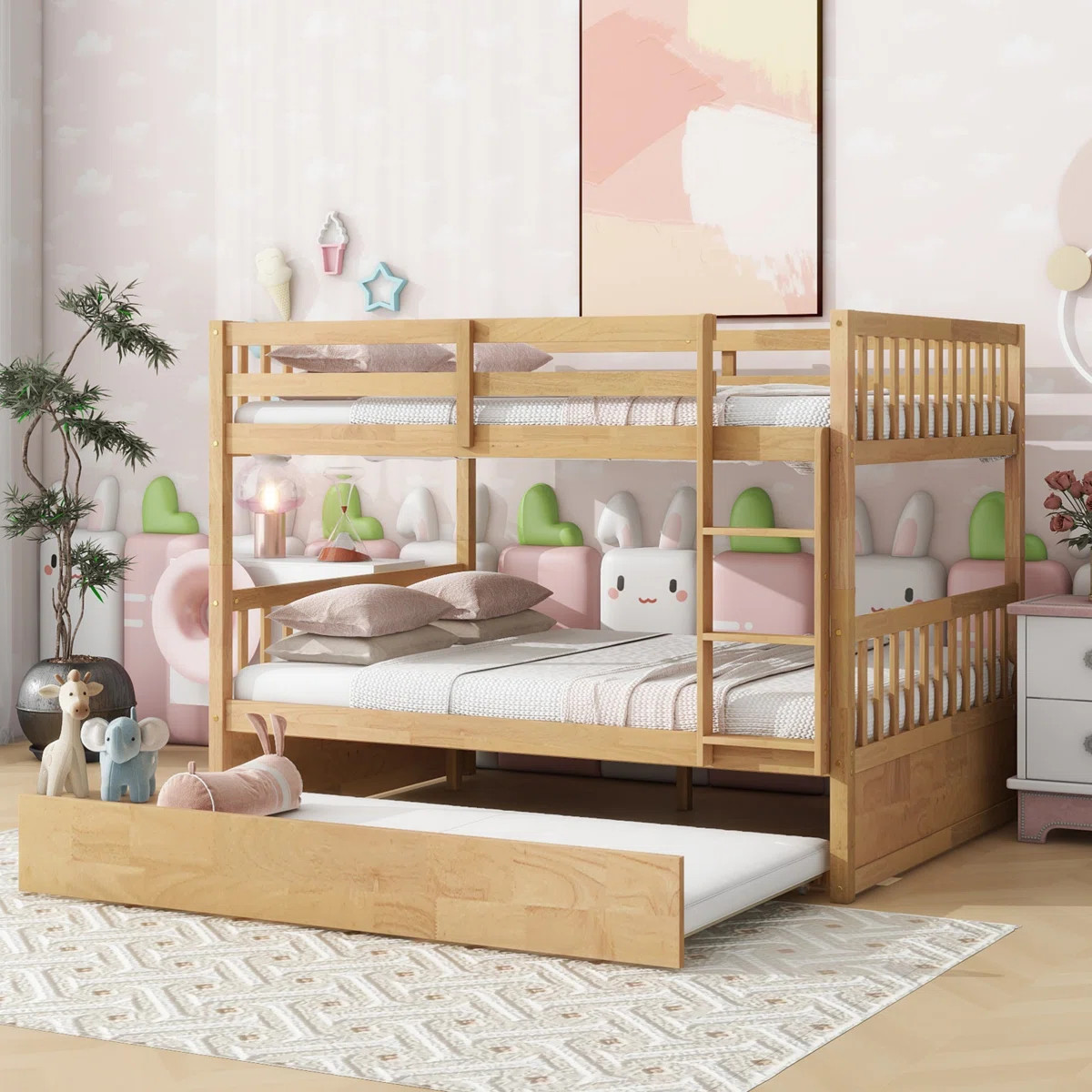 Harriet Bee Sotion Solid Wood Standard Bunk Bed with Trundle by Harriet Bee & Reviews | Wayfair | Wayfair North America