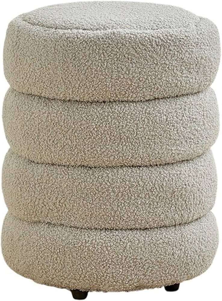 Upholstered Footrest Stool, Cushion Round Ottoman, Modern Round Ottoman, Foot Stool for Living Ro... | Amazon (US)