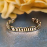 Twisted Wire Heavy Mixed Metal Copper Bracelet, Cuff, Solid Copper & Brass Men's Cuff Bracelet | Etsy (US)