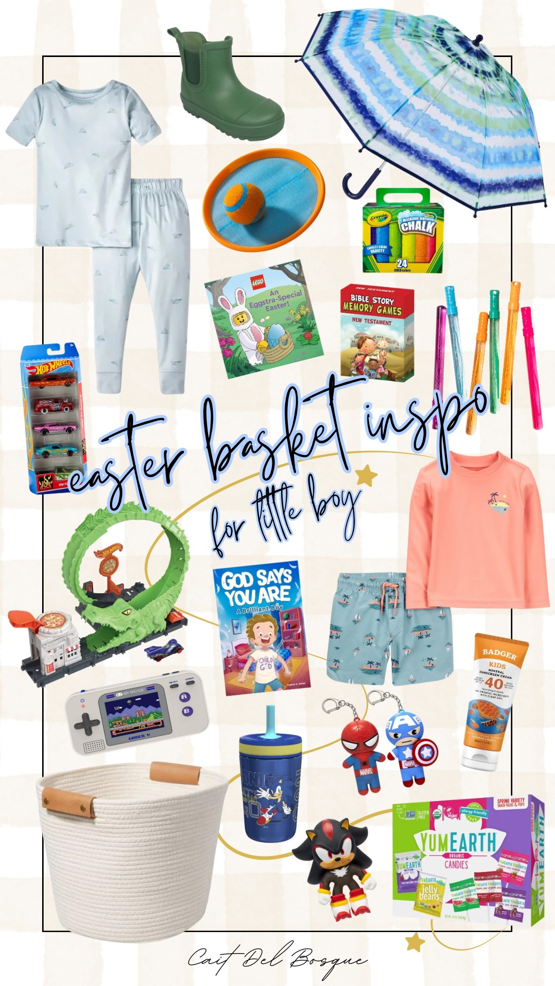 Easter Basket Inspo for Little Boy! ✨

Gift idea, boy gift, boy easter basket, kids Easter basket, kids books, boys pajamas, boys swimwear, boys swim trunks, boy gift basket, Easter gifts, boy gifts, target finds, target Easter, Amazon, Amazon finds, Amazon easter, rain boots, kids rain boots, toys, kids toys, boys toys, Easter2025

#LTKSeasonal #LTKKids