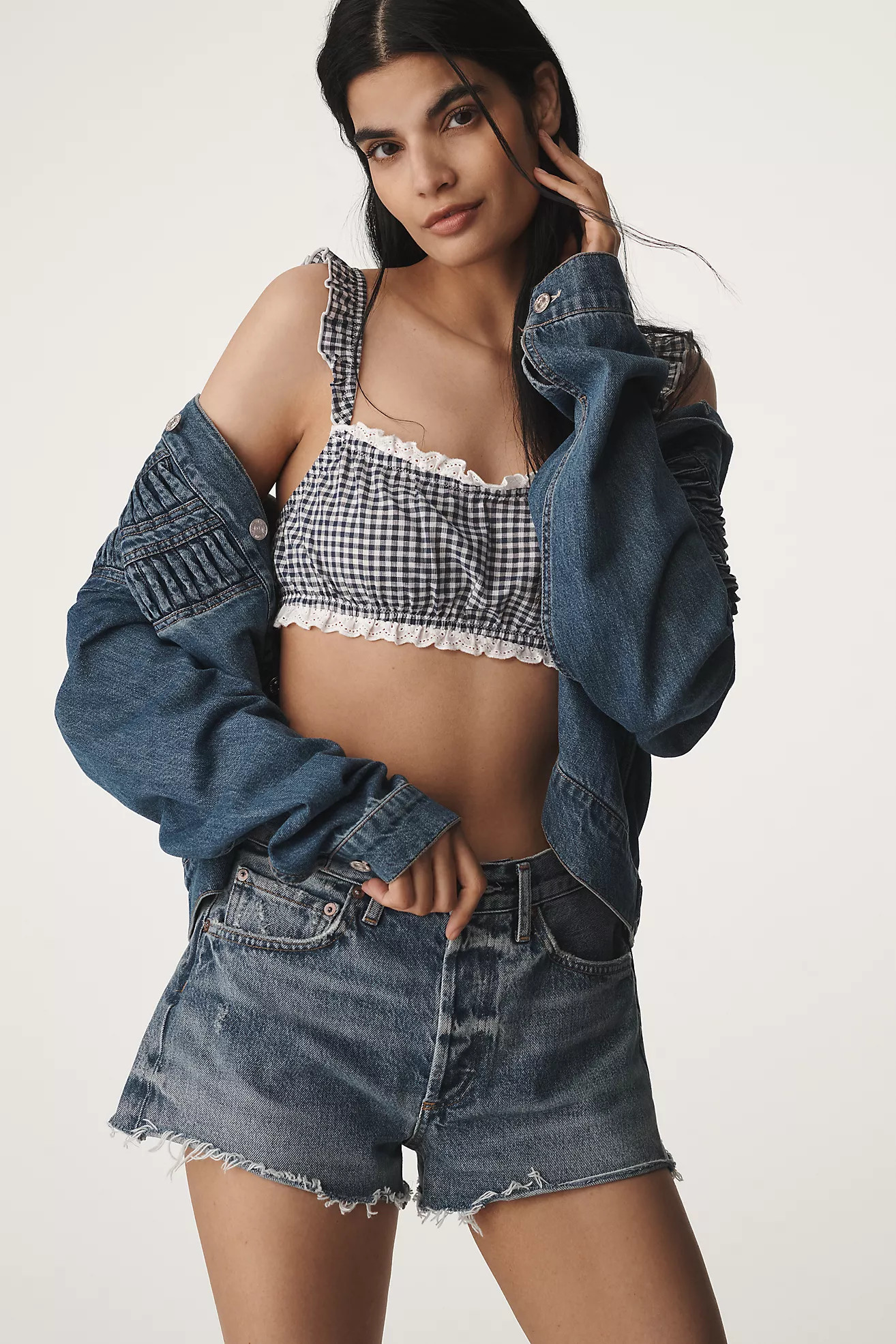 AGOLDE Parker Denim Fray Shorts | Anthropologie (US)