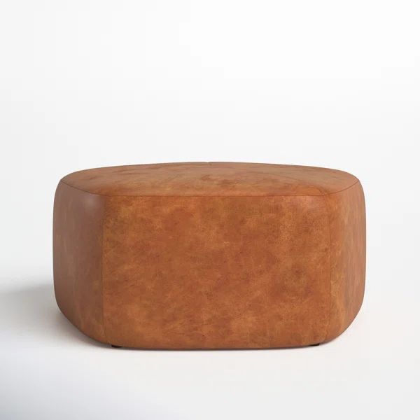 Felicia 37" Wide Full Grain Genuine Italian Leather Ottoman | Wayfair North America