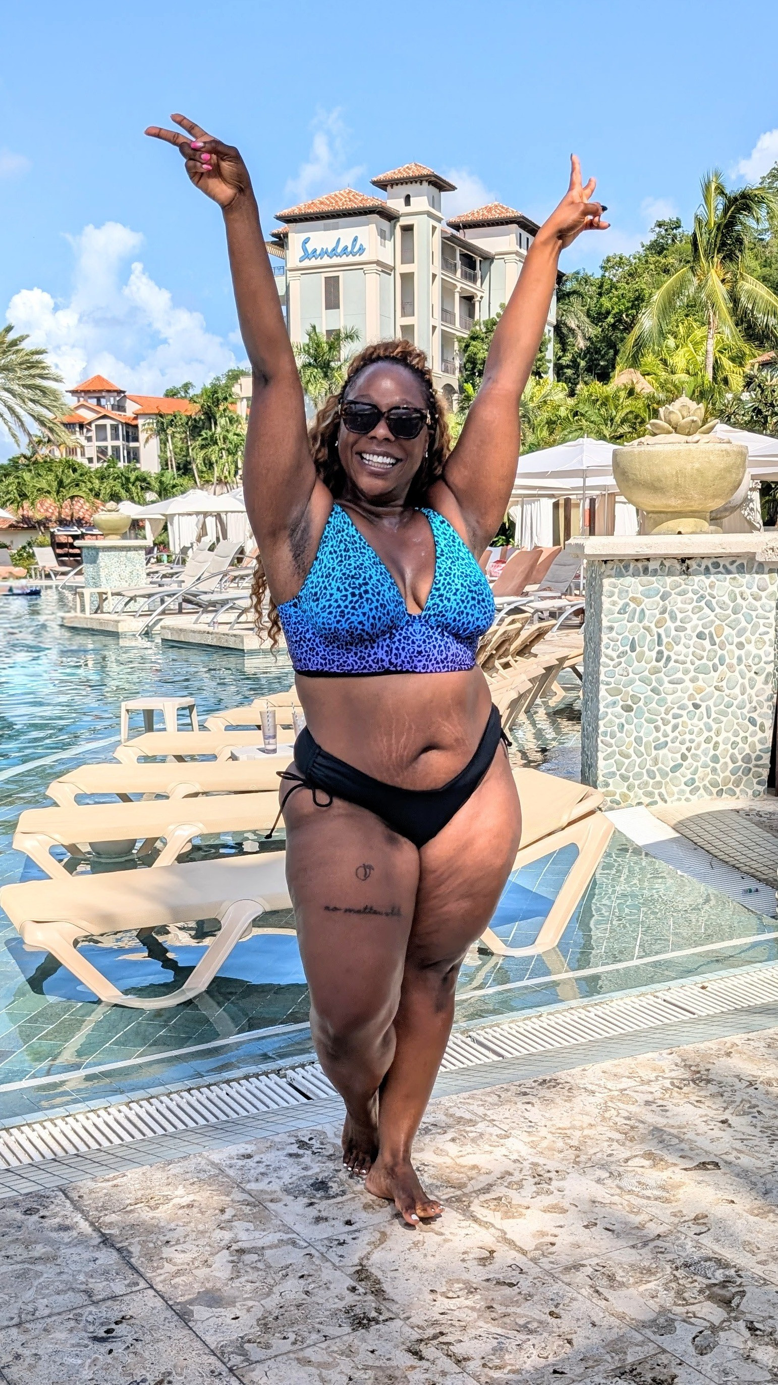 One of my favorite bikinis EVER! These bottoms are sold out (and never coming back 😭) but the high waisted, cheeky, high leg bottoms that come with the set are so cute too! But can easily be paired with any black (or pink!) bottoms you already have. Insanely supportive and I shall be grabbing the other print this year 🙌🏾

#LTKStyleTip #LTKSwim #LTKMidsize