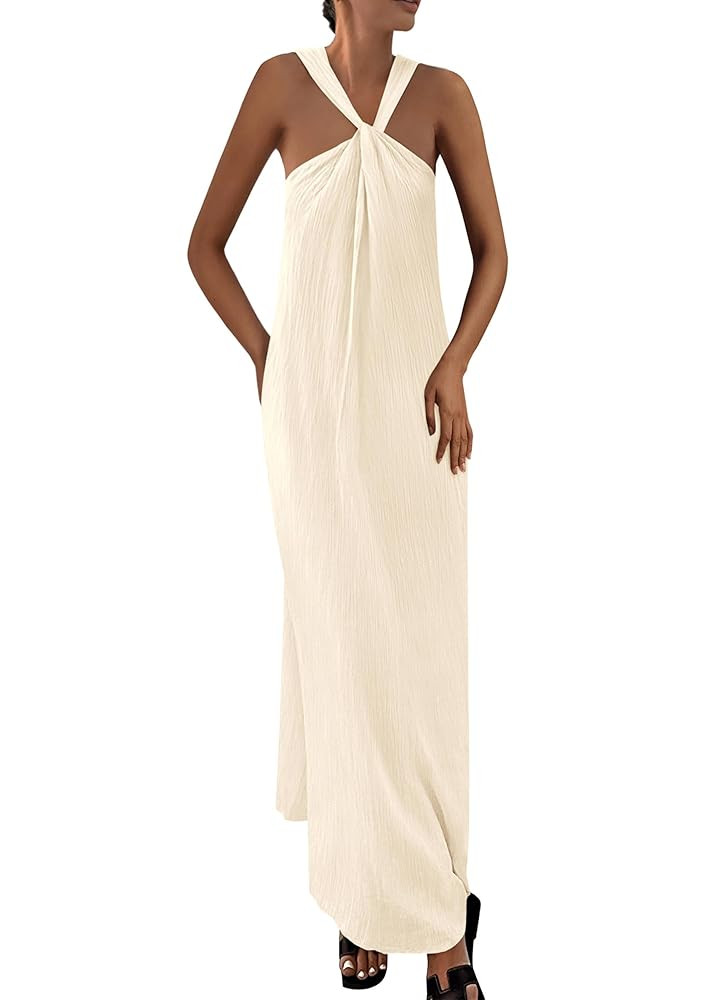PRETTYGARDEN Womens 2025 Casual Long Summer Dresses Sleeveless Strappy Loose Flowy Beach Vacation... | Amazon (US)
