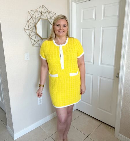 Yellow 70s style Spring dress. Wearing size large. A little short on me at 5’9”  

#LTKSeasonal #LTKunder50 #LTKcurves