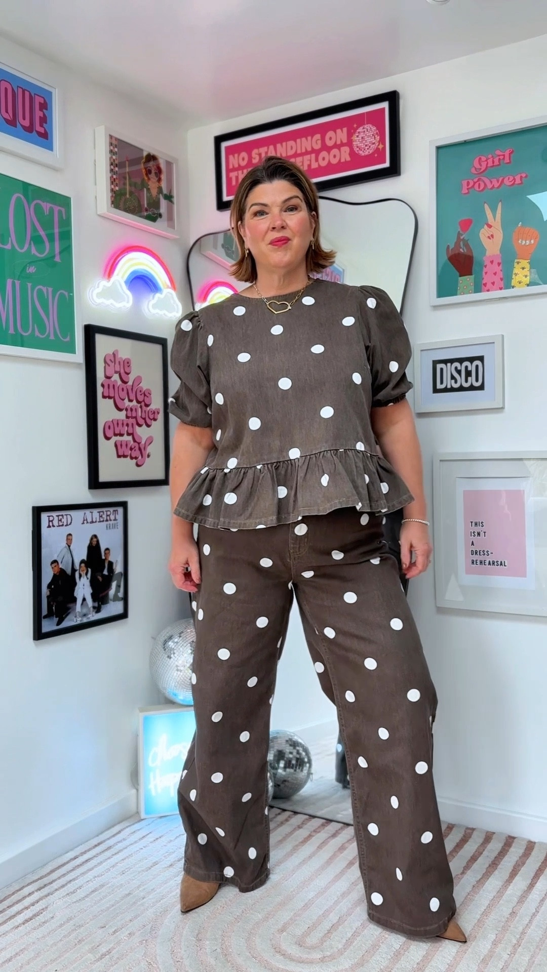 New in George at Asda. Size 16 to 18 
Coords and spots. Trousers and tops chocolate browns and beige 

#LTKMidsize #LTKOver40 #LTKootd