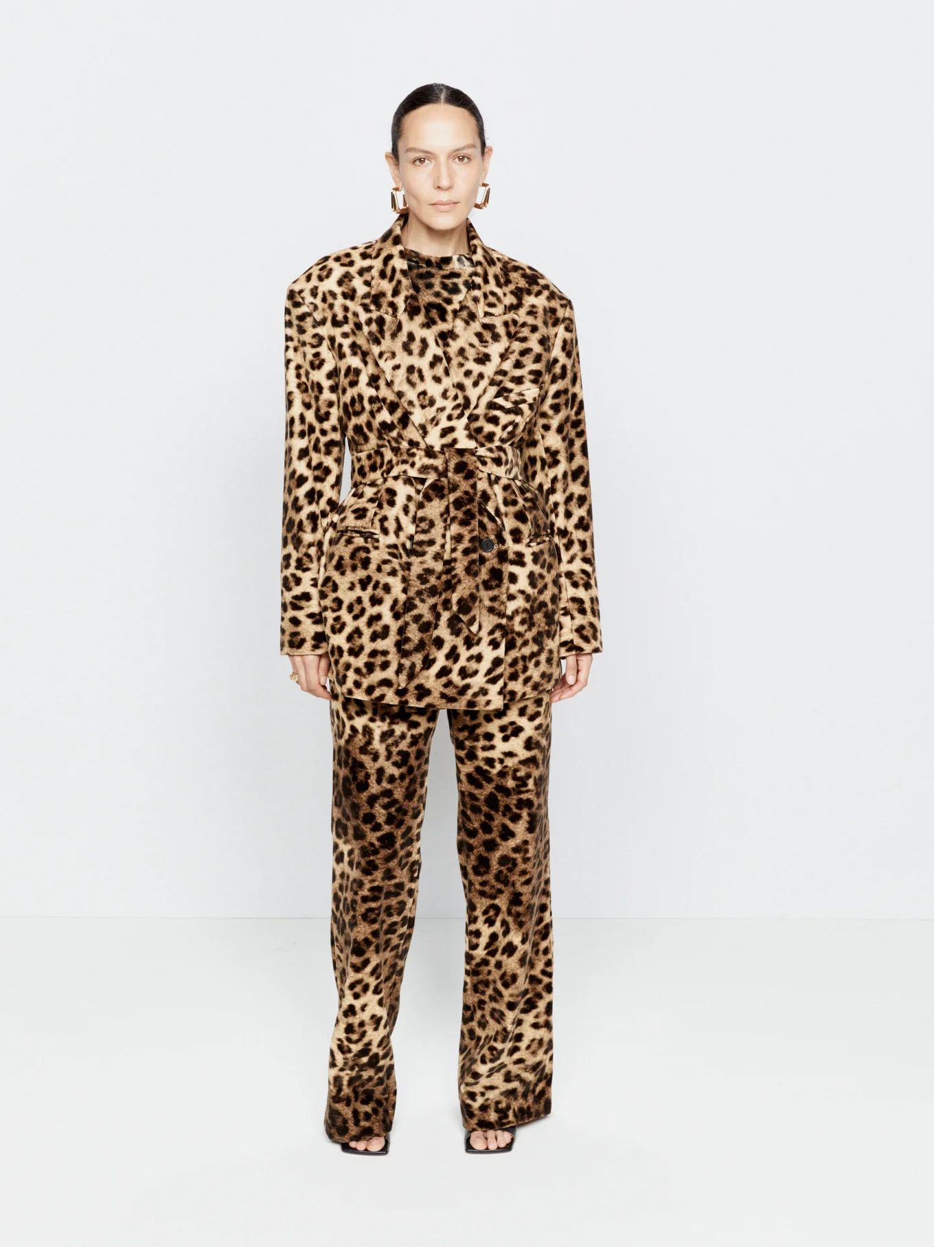 Exaggerated leopard cotton-velvet tux blazer | Raey | Matches (UK)