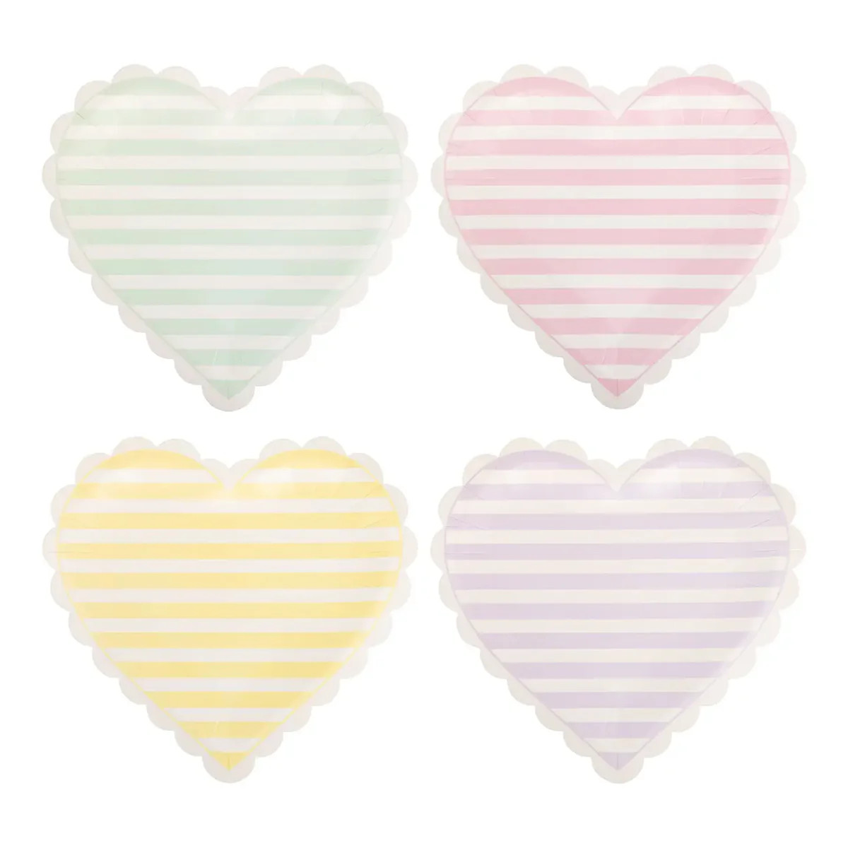 Striped Hearts Paper Plates | Ellie and Piper