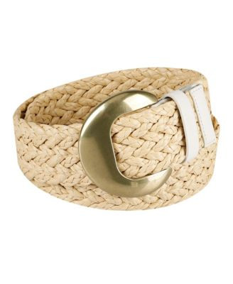 Levi's Women's Fully Adjustable Raffia Belt with Statement Buckle - Macy's | Macy's