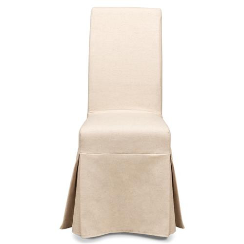 Open Box Dalilah French Beige Fully Upholstered Slipcover Dining Room Chair | Kathy Kuo Home