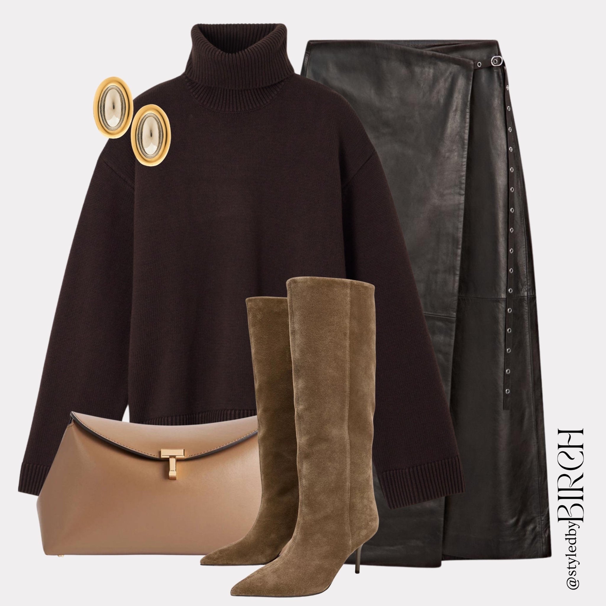 Same pieces, different mood ✨
Just me restyling the exact same items again to show how much you can really get out of your wardrobe. By simply switching the tones, the whole look shifts and suddenly it feels brand new. Proof that maximising what you already own is all about clever styling, not buying more 🤎

Chocolate brown roll neck knit, Black leather midi skirt, Taupe suede knee high boots, Tan structured clutch bag,Gold statement earrings

#LTKwinter #LTKmidsize #LTKeurope