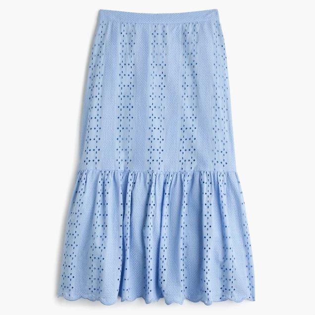 Tiered scalloped skirt in eyelet | J.Crew US