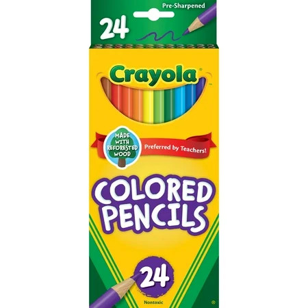 Crayola Colored Pencils, Assorted Colors, Pre-Sharpened, Adult Coloring, 24 Count | Walmart (US)