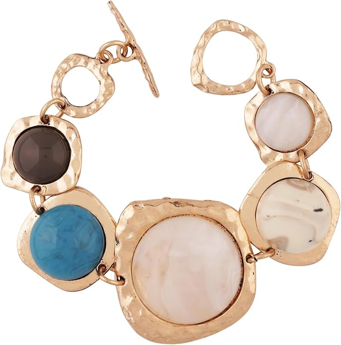 MINACHI Geometric Metal Stone Bracelets, Trendy Personality Jewelry for Women | Amazon (US)