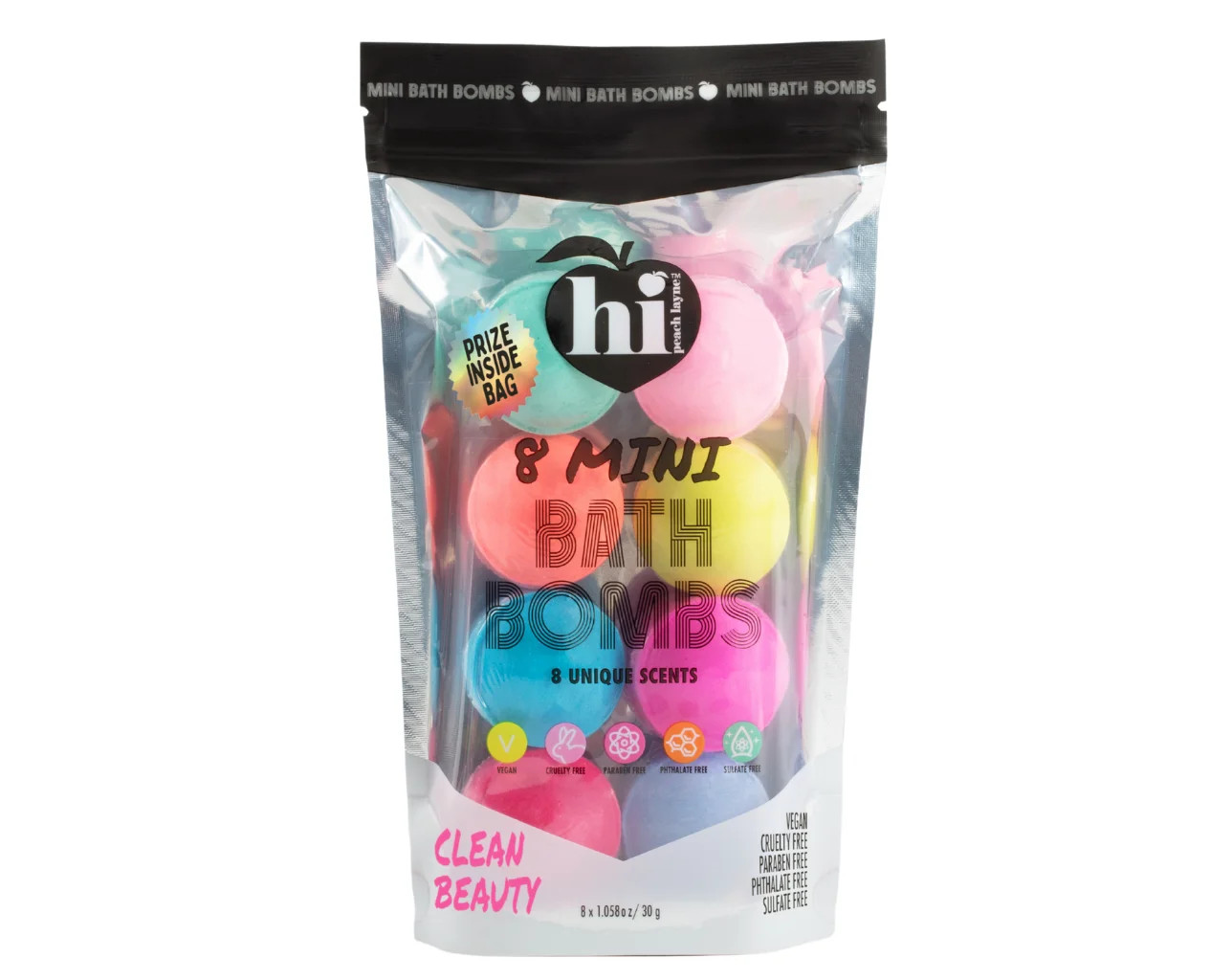 Hi Peach Layne 8 Count Bath Bomb Bag, Multi-Color with Prize, 8 x 1.06oz | Walmart (US)