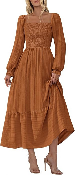 BTFBM Women Maxi Fall Dresses 2026 Long Sleeve Boho Dress | Amazon (US)