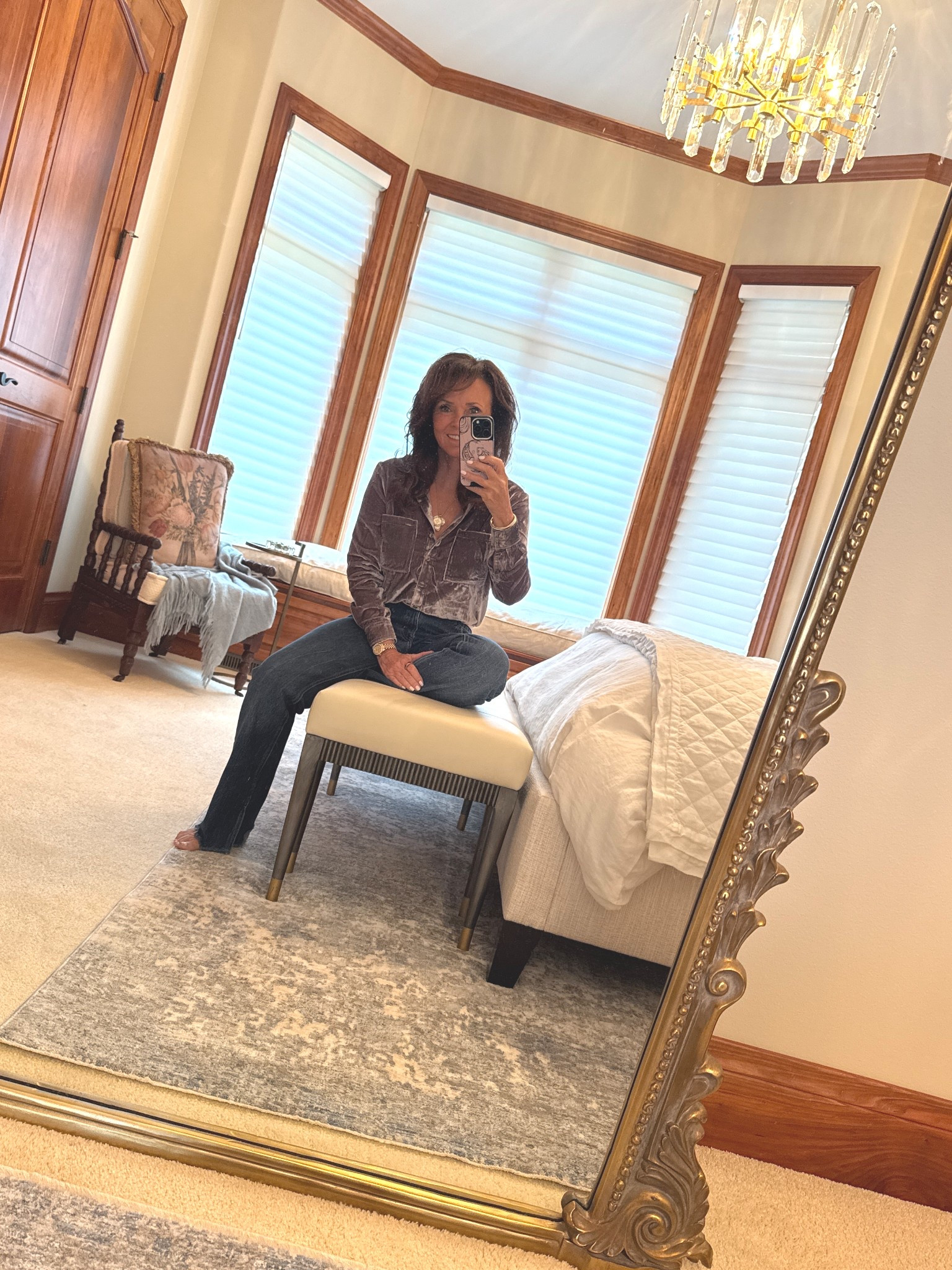 New Velvet button down top. Available in petite sizes! 
Fall outfit, Holiday Top 
kimbentley, family photo outfit, bedroom, 

#LTKPetite #LTKCyberWeek #LTKHoliday