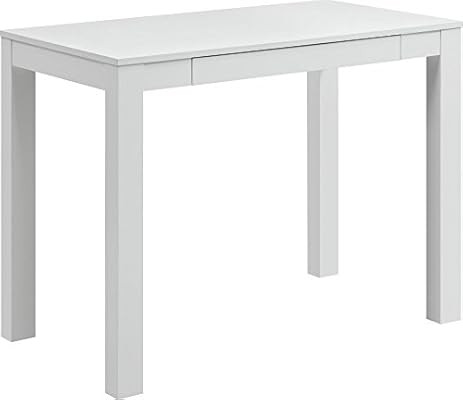 Ameriwood Home Parsons Desk with Drawer, White | Amazon (US)