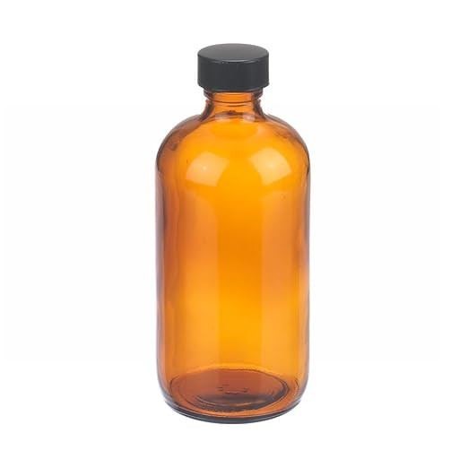Wheaton 1701S41CS W216856 Boston Round Bottle, Amber Glass, Capacity 8oz With 24-400 Black Phenol... | Amazon (US)