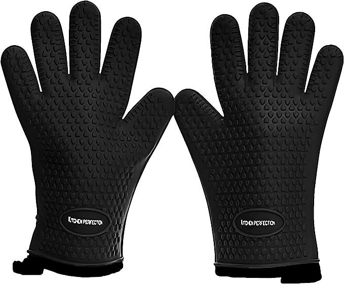 KITCHEN PERFECTION Silicone Smoker Oven Gloves-Extreme Heat Resistant BBQ Gloves-Handle Hot Food ... | Amazon (US)