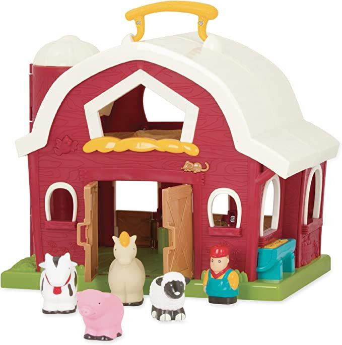Battat – Big Red Barn – Animal Farm Playset for Toddlers 18M+ (6Piece), Dark Red, 13.5" Large... | Amazon (US)