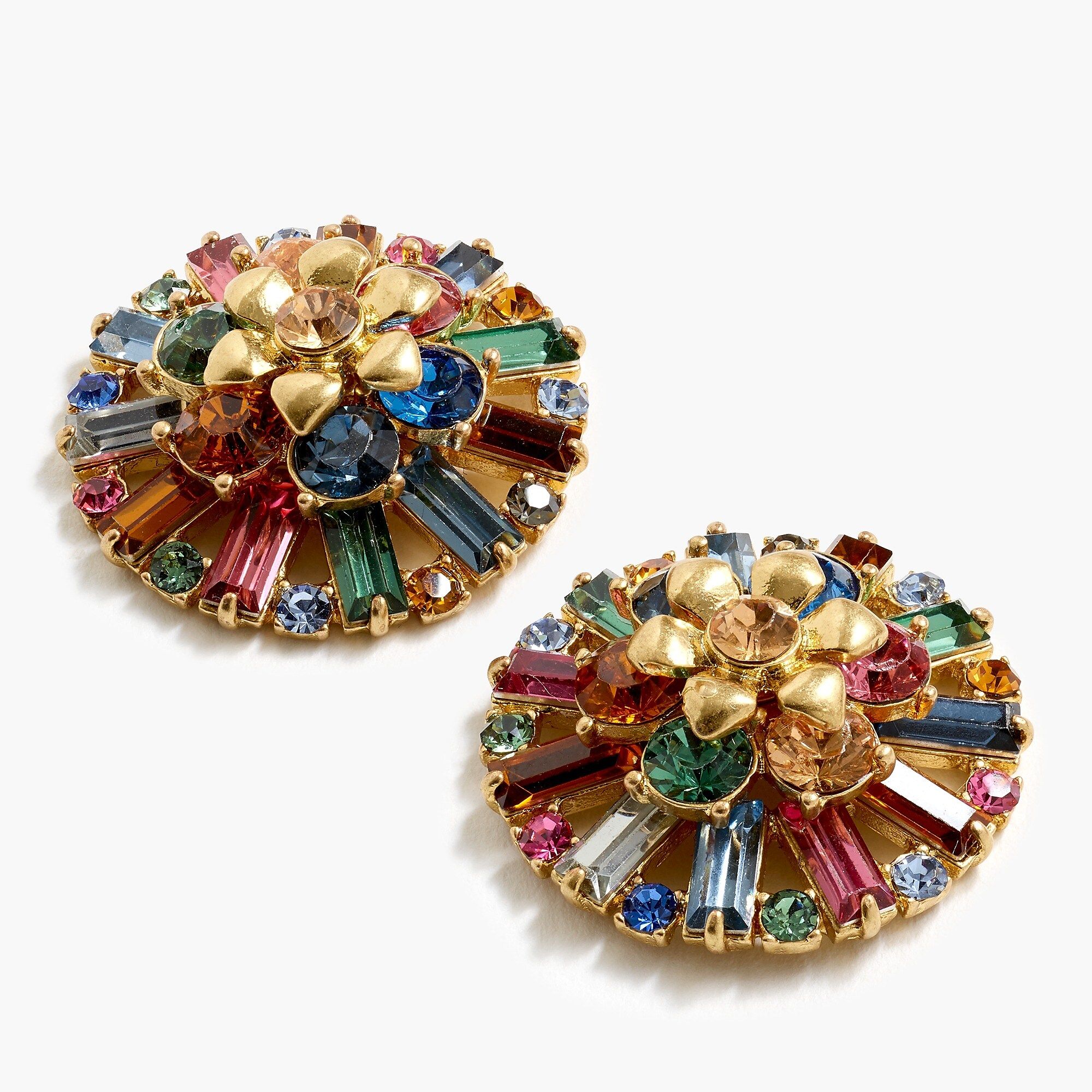 Flower crystal stud earrings | J.Crew US