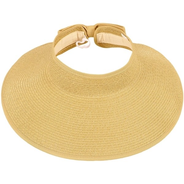 Simplicity Women's Summer Foldable Straw Sun Visor w/ Cute Bowtie | Bed Bath & Beyond