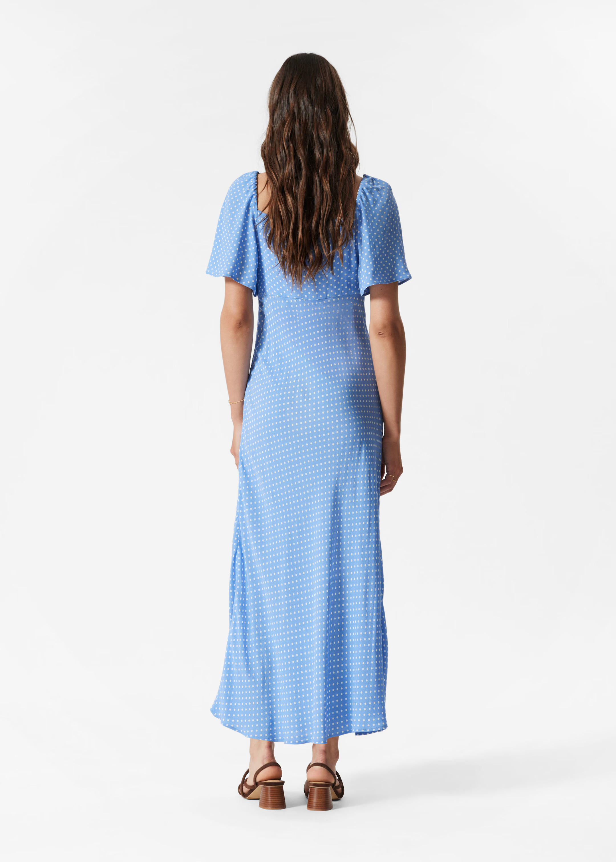 Flutter-Sleeve Midi Dress - Light Blue Polka Dot - & Other Stories GB | & Other Stories UK