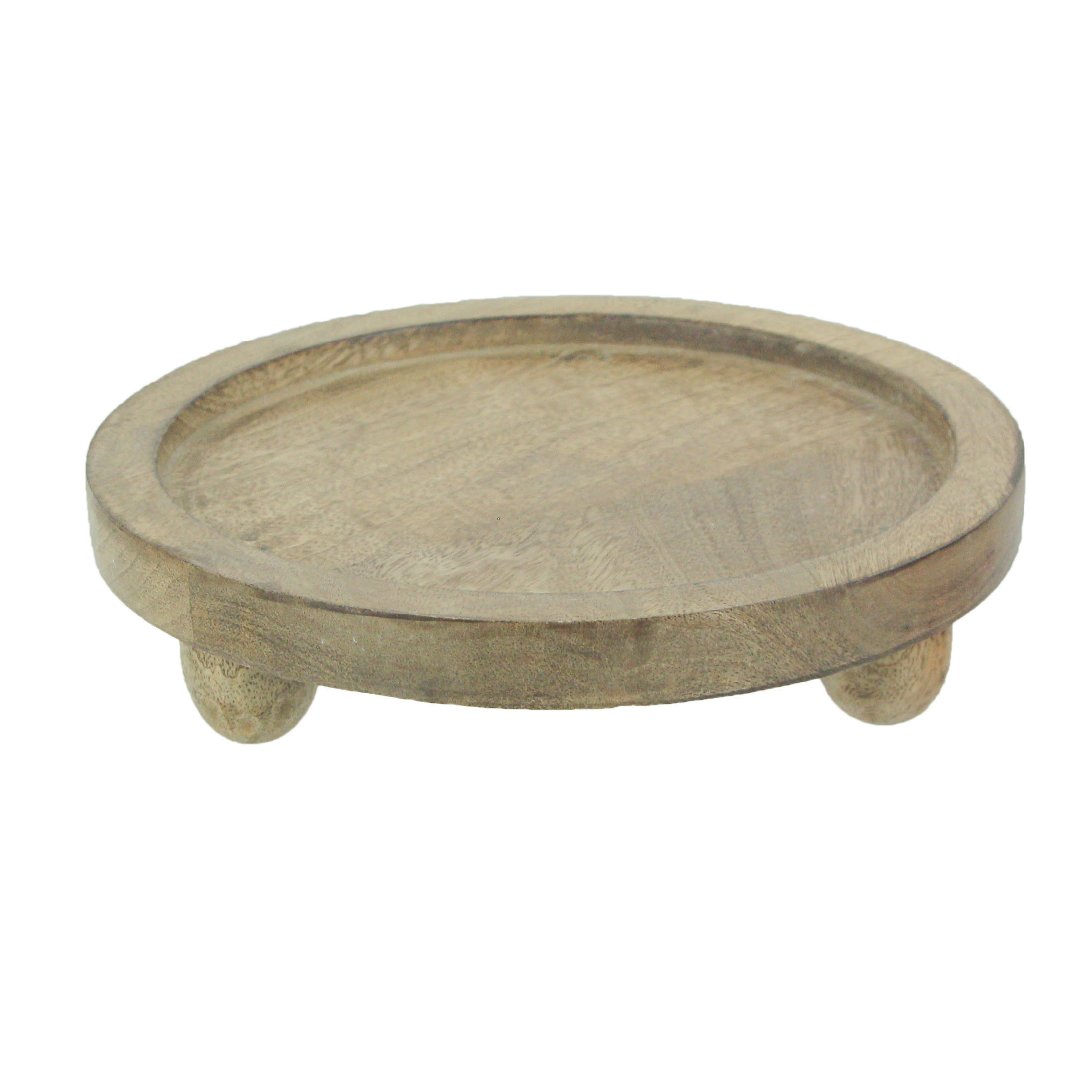 PD Home & Garden Hand Carved Wood Round Risers Decorative Display Tray Natural Wood Decor | Walmart (US)