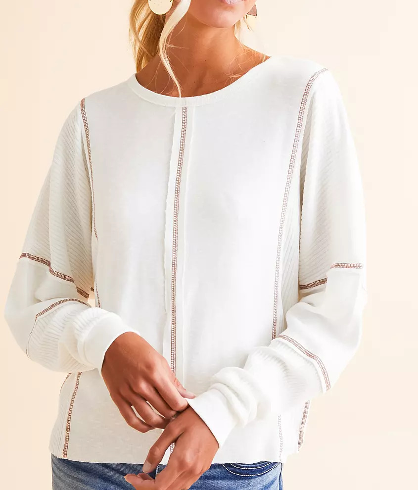 Contrast Stitch Top | Buckle