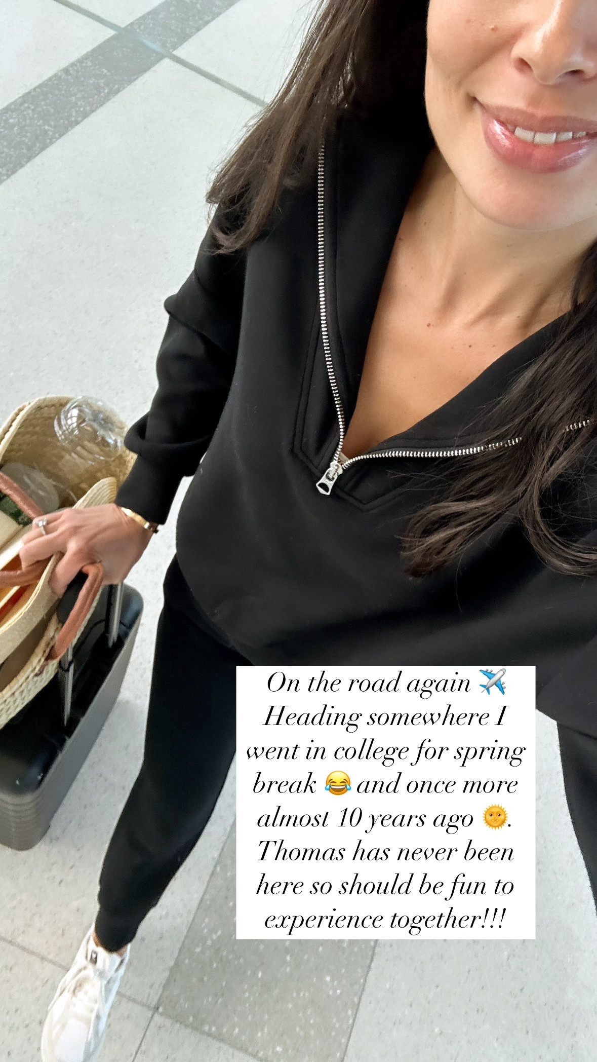 Varley jogger set and luggage. Travel outfit, suitcase. 

#LTKSeasonal #LTKActive #LTKTravel