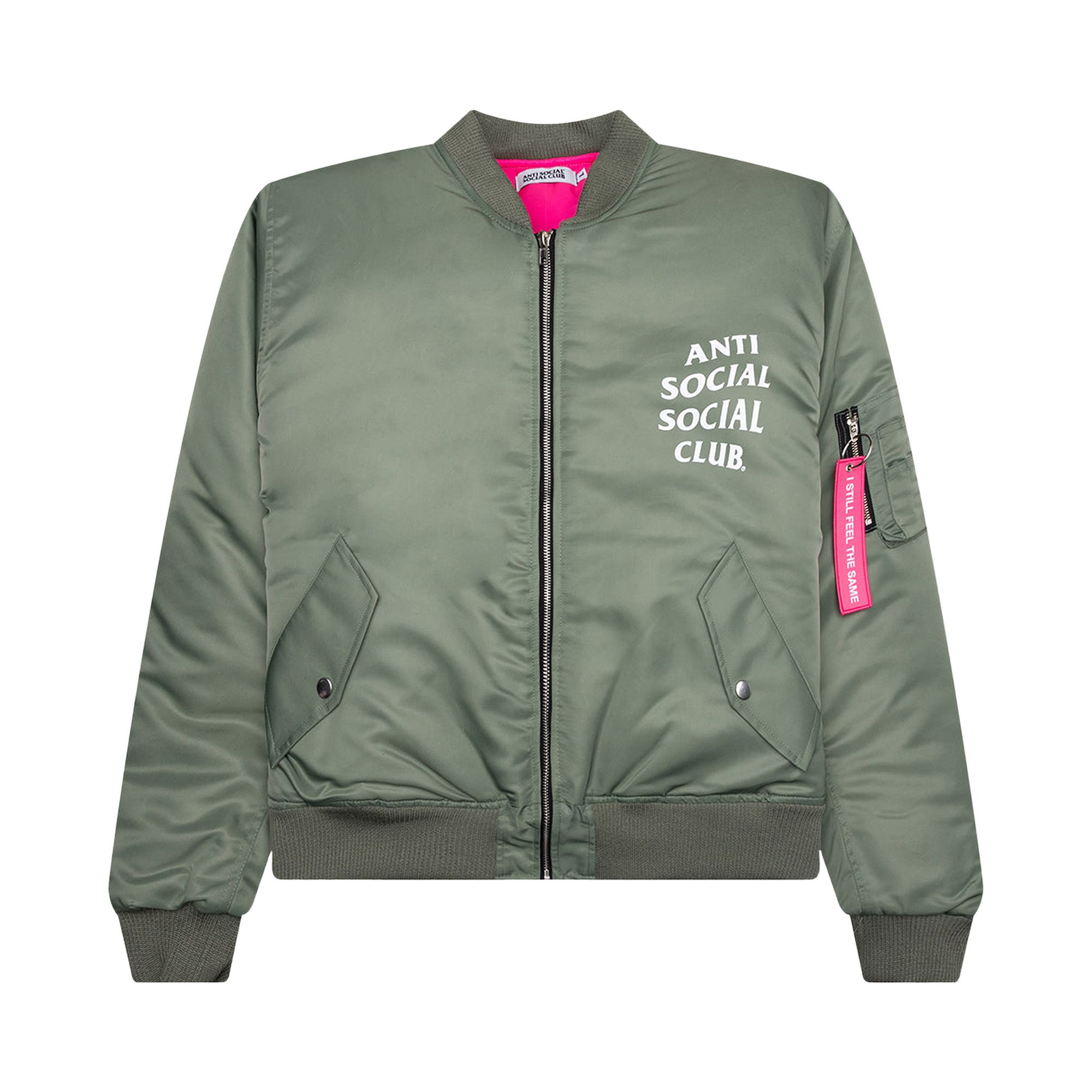 Anti Social Social Club Welcome To The Club MA1 Jacket 'Olive' | Green | Men's Size L | GOAT