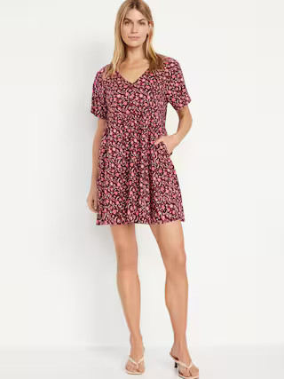 V-Neck Mini Swing Dress | Old Navy (US)