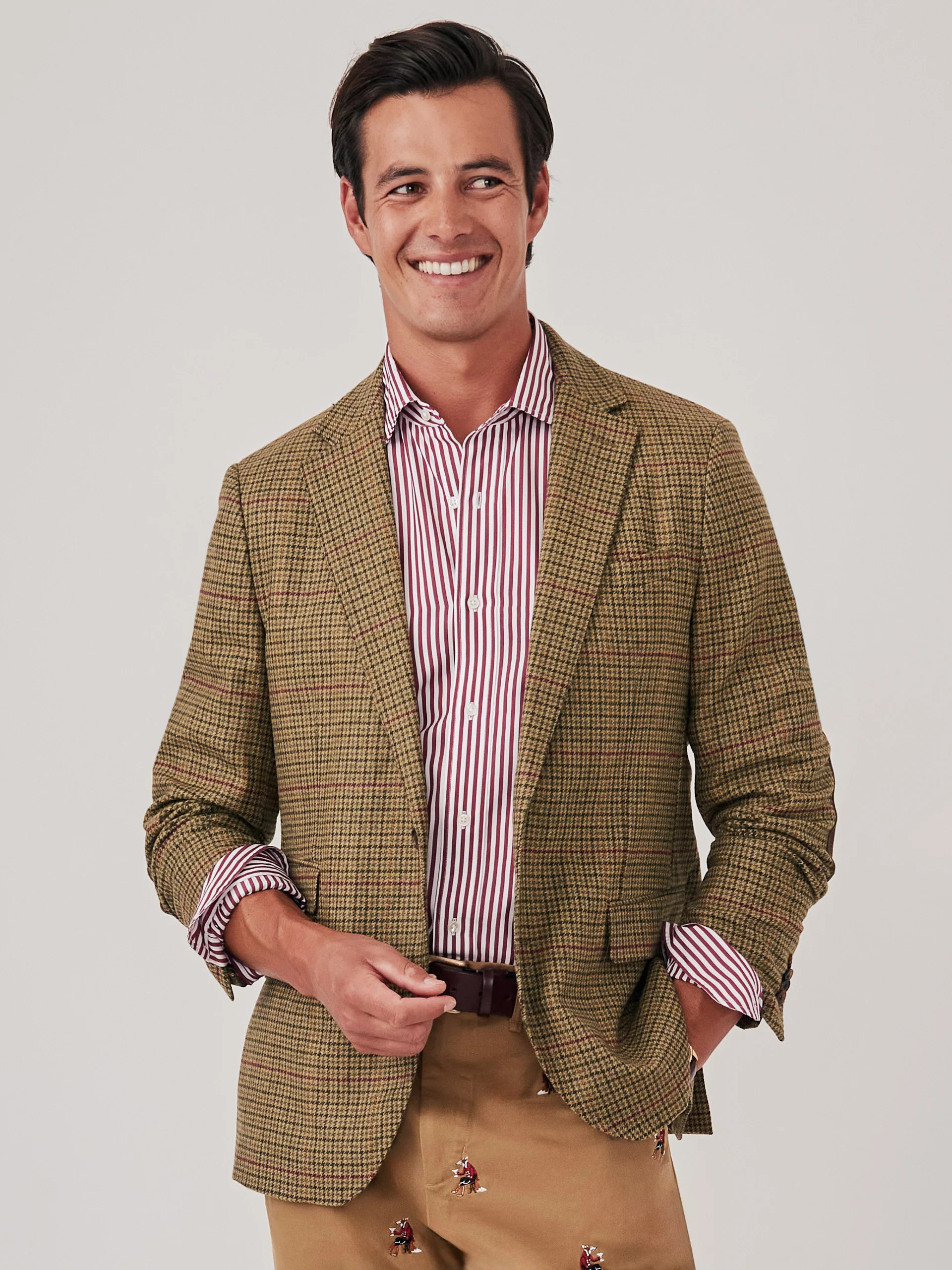 Camel/Dk_Brown Houndstooth McCown Sport Coat | Men's Jackets & Outerwear | J.McLaughlin | J.McLaughlin