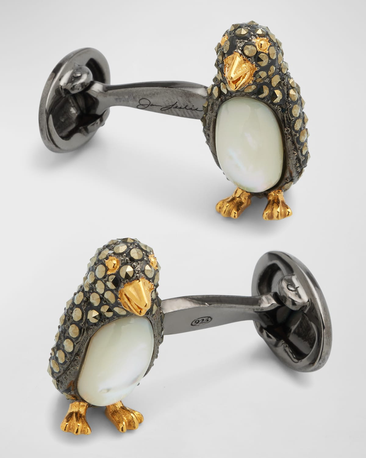 Marcasite %26 Mother-of-Pearl Penguin Cuff Links | Neiman Marcus