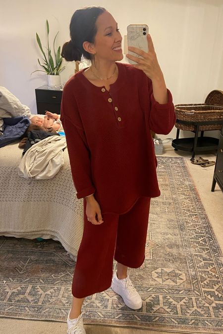 Had this set from Free People when I was pregnant and loved it so much I ordered one of the new pretty fall colors! Super comfy and stylish and makes a great cozy fall outfit.

#LTKcurves #LTKbump #LTKHoliday